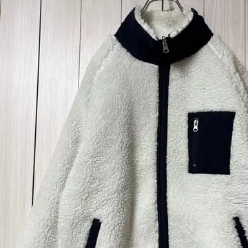 비둘기 블루종 리버서블 자켓 플리스 보아 M 화이트 방한