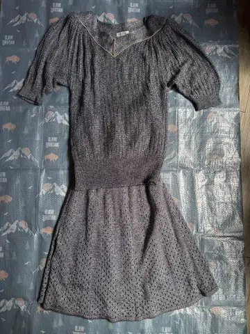 [레어] FUJIKOU 빈티지 니트 셋업 라메 실버