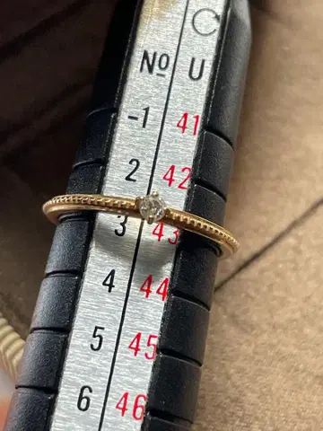 agete K10 다이아 핑키링 3호 밀우치 가냘픈