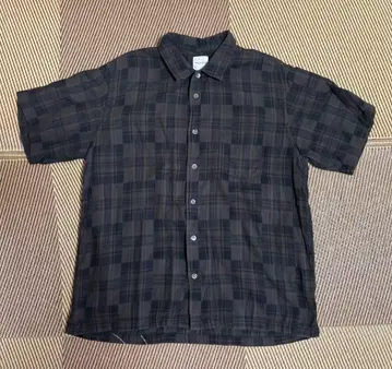 GOOD ENOUGH 반팔 체크 셔츠 브라운 계열 사이즈 xl 정도