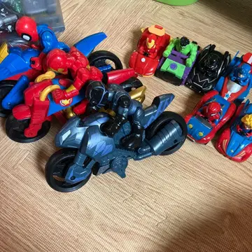 마블 슈퍼히어로 피규어 세트 6체 3바이크 세트