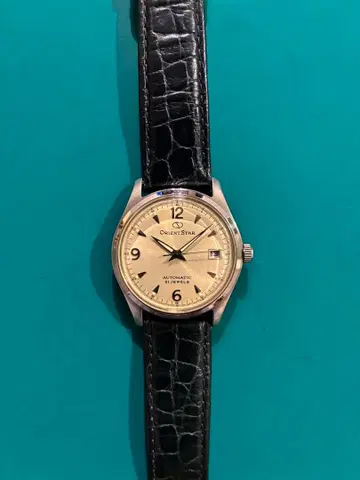 ORIENT STAR 21J 48747 자동 와인딩 아이보리 시스루 백