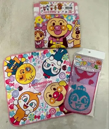 새상품 호빵맨 핸드 타월, 손수건 세트