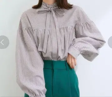 VIS 가마쿠라 셔츠 콜라보 프릴 스탠드 카라 코튼 셔츠