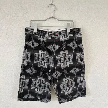 더블 스틸 숏팬츠 블랙/화이트