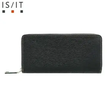 IS/IT 이즈이트 정가 15,000원 소가죽 장지갑 라운드 지퍼 블랙