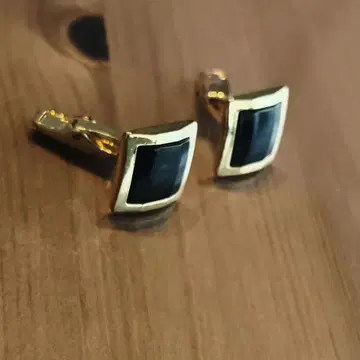 던힐 금 도금 사각형 커프 링크스