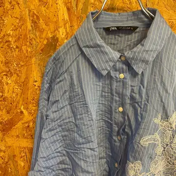 AE9904 ZARA 자라 긴팔 셔츠 라이트 블루 여성용 30 포스