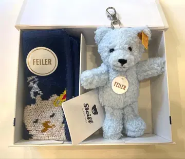 Steiff x Feiler 콜라보 손수건 슈타이프 테디베어 키링