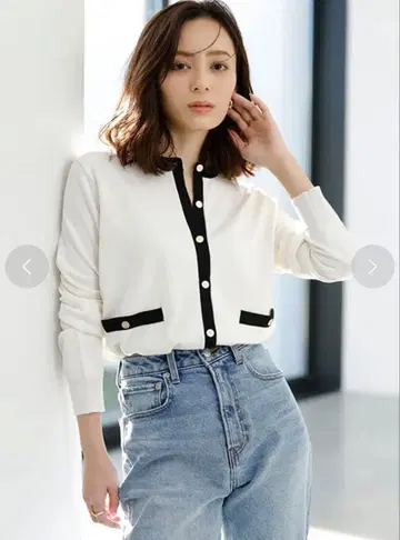 anuans 아뉴앙스 바이컬러 가디건