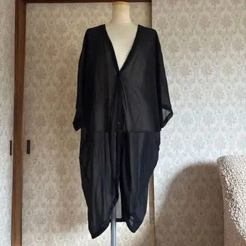 ICHI 블랙 셔츠 원피스 겉옷