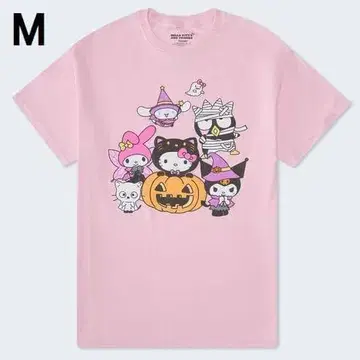 에어로포스텔 헬로키티&프렌즈 할로윈 반팔 T셔츠 M 핑크