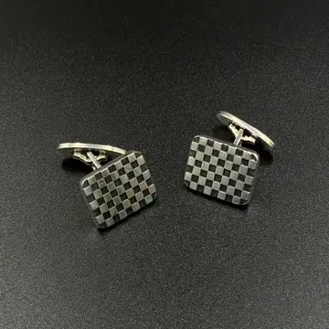 새상품급*조지 젠슨 실버 925 체커보드 커프스링크 #113