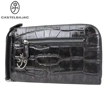 까스텔바작 소가죽 클러치백 세컨드 백 악어 엠보싱 블랙