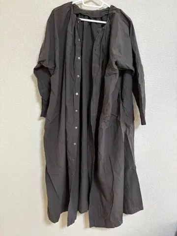 nest Robe 다크 그레이 롱 셔츠 원피스