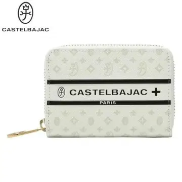 까스텔바작 소가죽 코인 케이스 동전 지갑 화이트 라운드 지퍼