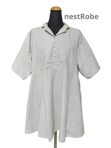 nest Robe 코튼 라미 오픈 카라 플레어 블라우스 새상품급