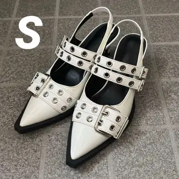 SLY 포인트 토 벨티드 샌들 화이트 S