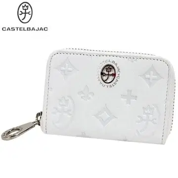 까스텔바작 소가죽 코인 케이스 동전 지갑 화이트 라운드 지퍼