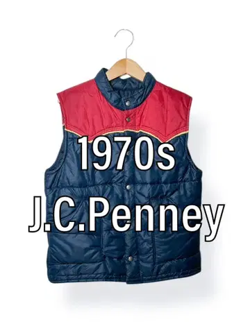 1970s JCPenney JC 페니 빈티지 충전솜 베스트 투톤