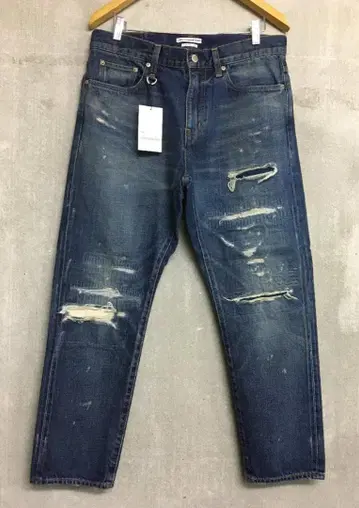 유니폼 익스페리먼트 25AW 택 포함 새상품 데미지 가공 데님