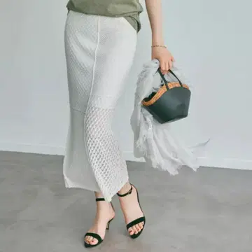 THE SHINZONE 패치워크 니트 스커트