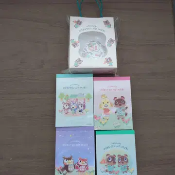 익명 배송! 동물의 숲 훼미리마트 메모장 & 페이퍼백 포함 씰