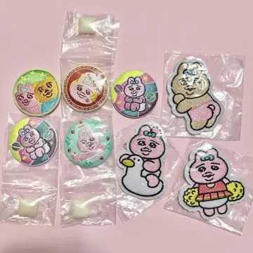 빤쮸토끼 자수 캔뱃지 8개 세트