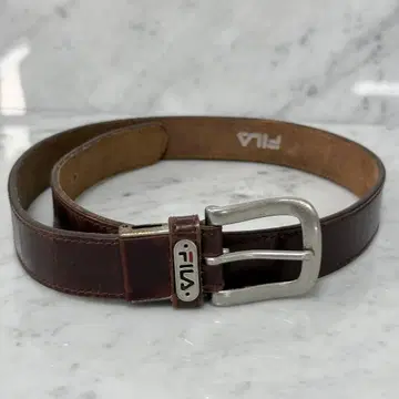 FILA 휠라 벨트 천연 가죽 빈티지 가죽 데미지 가공 브라운