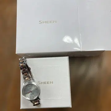 새상품 미사용 카시오 SHEEN 쿼츠 손목시계 실버 골드