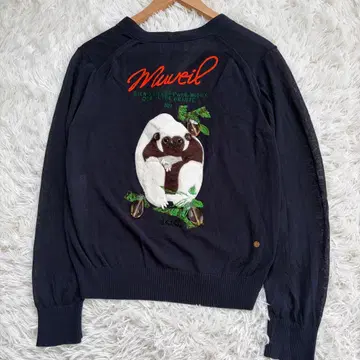 MUVEIL 자수 가디건 몽키 비쥬 네이비 2019SS