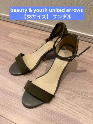 BEAUTY & YOUTH 올리브 앵클 스트랩 샌들