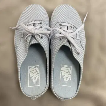 VANS 체크 무늬 스니커즈 라이트 블루 샌들 23.5