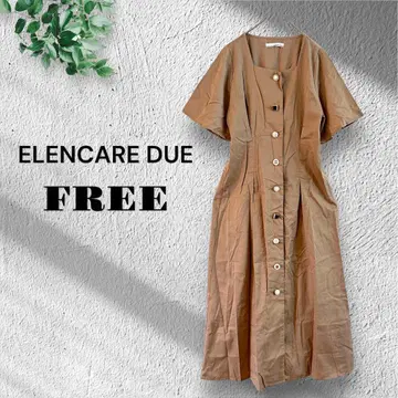 엘렌카레듀에 [FREE] 모듬 버튼 턱 원피스 레트로