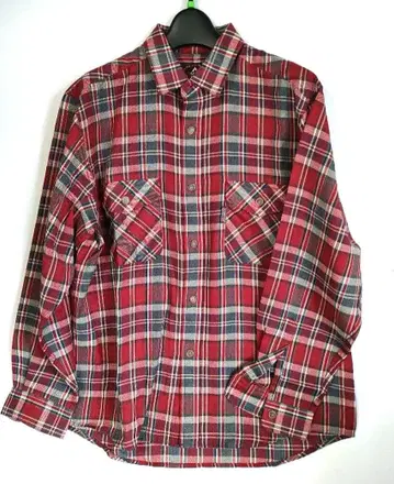 레어 아식스 타라부르바 울 100% 체크 셔츠 L 일본제