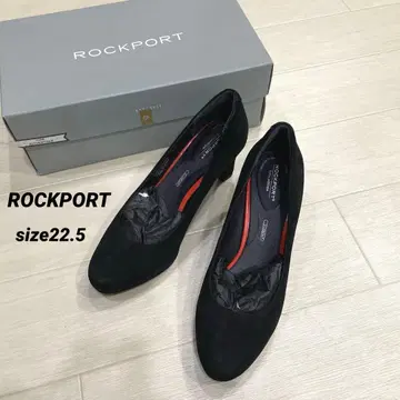 거의 미사용 ROCKPORT 락포트 와이드 힐 펌프스 22.5 블랙