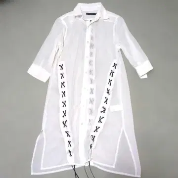 CIVARIZE Illusion 사이드 레이스업 쉬폰 셔츠 화이트 44