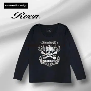 Roen x smanticdesign 스컬 프린트 U넥 롱T
