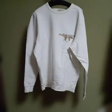 메종 키츠네 폭스 로고 맨투맨 S 화이트