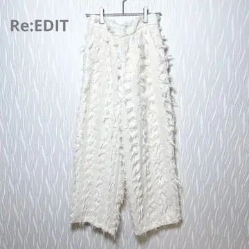 프린지 자카드 와이드 팬츠 M 리디 럭셔리 개성파 미 실루엣