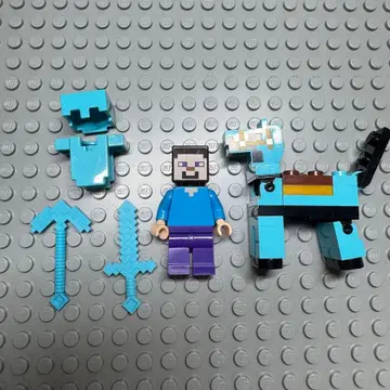 레고 마인크래프트 미니 피규어 다이아몬드 말 다이아몬드 장비
