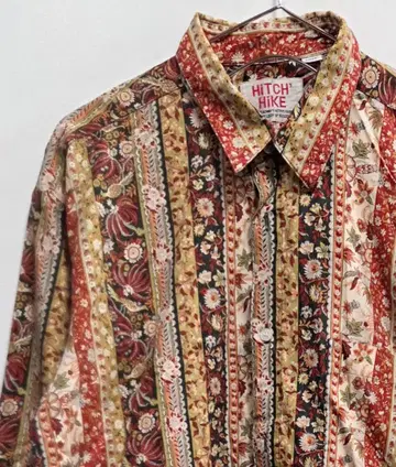 HITCH HIKE 꽃무늬 스트라이프 긴팔 셔츠