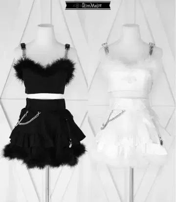 Dim Moire 퍼 뷔스티에 셋업