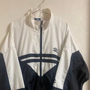 90s UMBRO 나일론 자켓 화이트/블랙 화이트 블랙