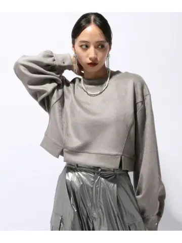 HARE 하레 스웨이드 라이크 숏 풀오버 그레이 24AW