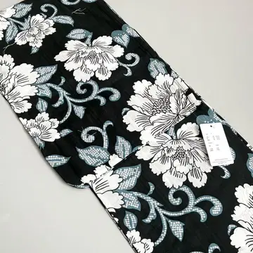 [철 네이비에 모란] 유카타 단품 변형 직조 일본제 원단 사용