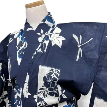 미착용 유카타 카스리 나팔꽃 잠자리 기모노 052k p