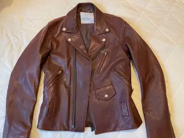 브라운 가죽 라이더 자켓