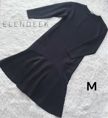 새상품급 ELENDEEK 엘렌딕 밑단 플레어 롱 원피스 블랙