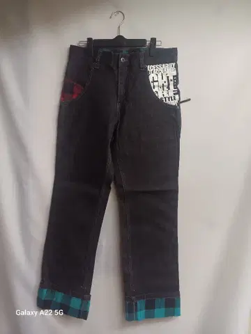 ACID JAZZ MEN 롤업 데님 팬츠 L 블랙